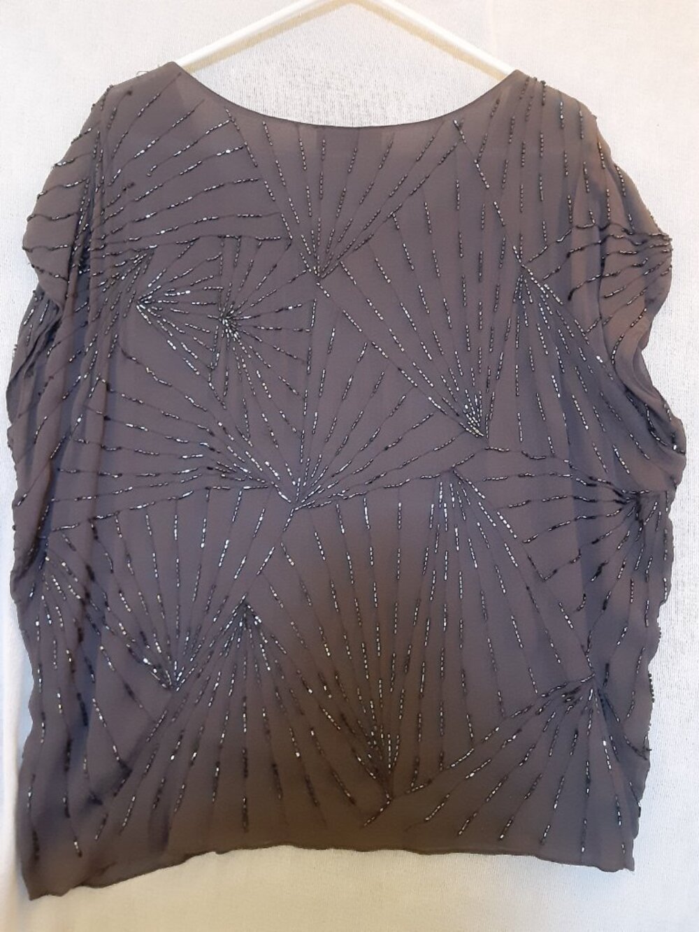Tolani Nina cocktail top sequin blouse cap sleeves sz M fully lined - Picture 4 of 14